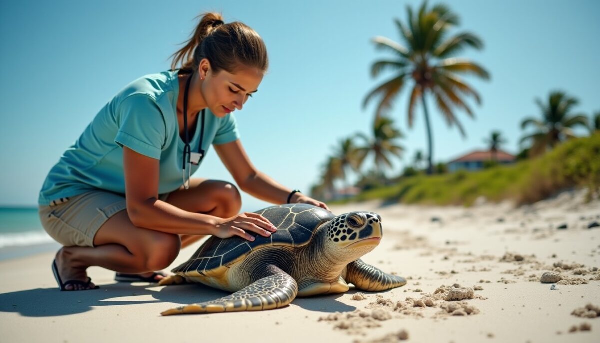 Les soins attentifs de la clinique vétérinaire de la plage pour préserver les tortues marines locales