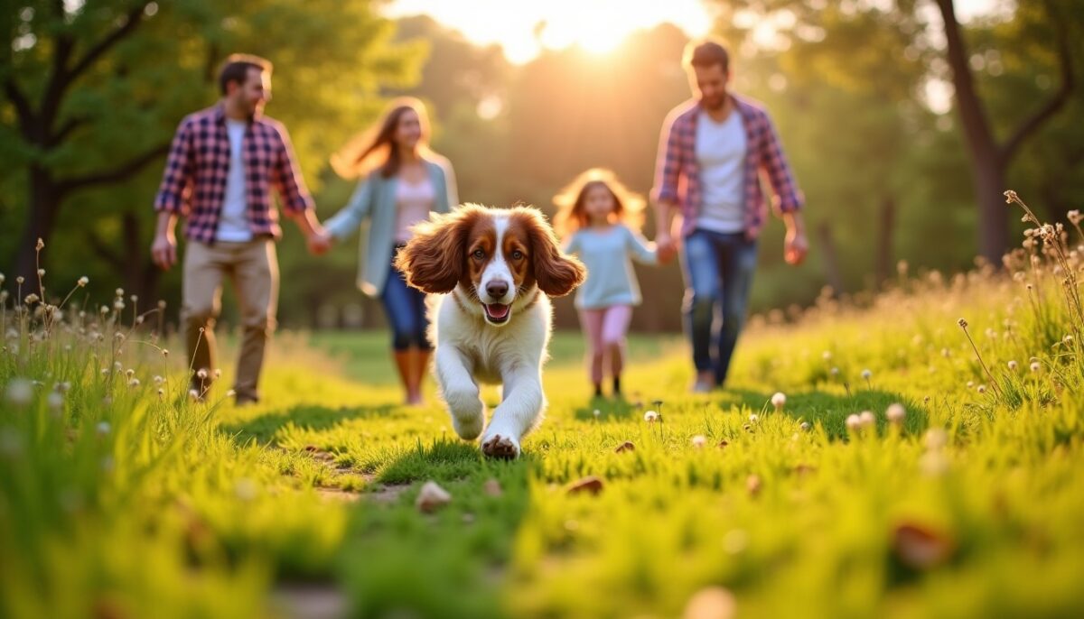 Quelle race de chien commençant par E est parfaite pour les familles avec enfants ?